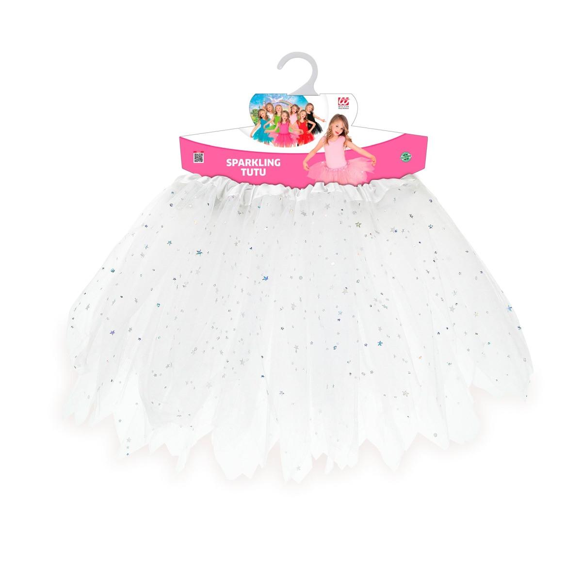 Gonna tulle bianca brillantini
