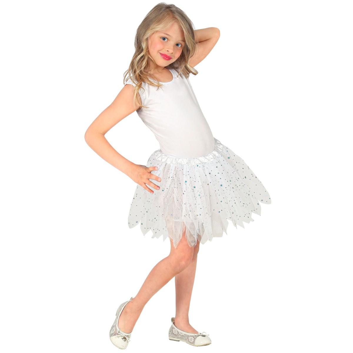 Gonna tulle bianca brillantini