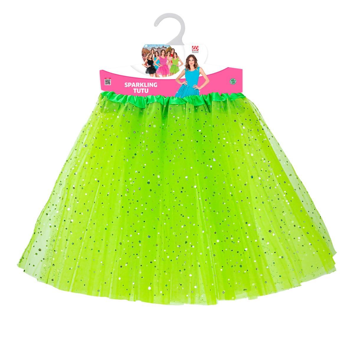 Gonna tulle verde brillantini