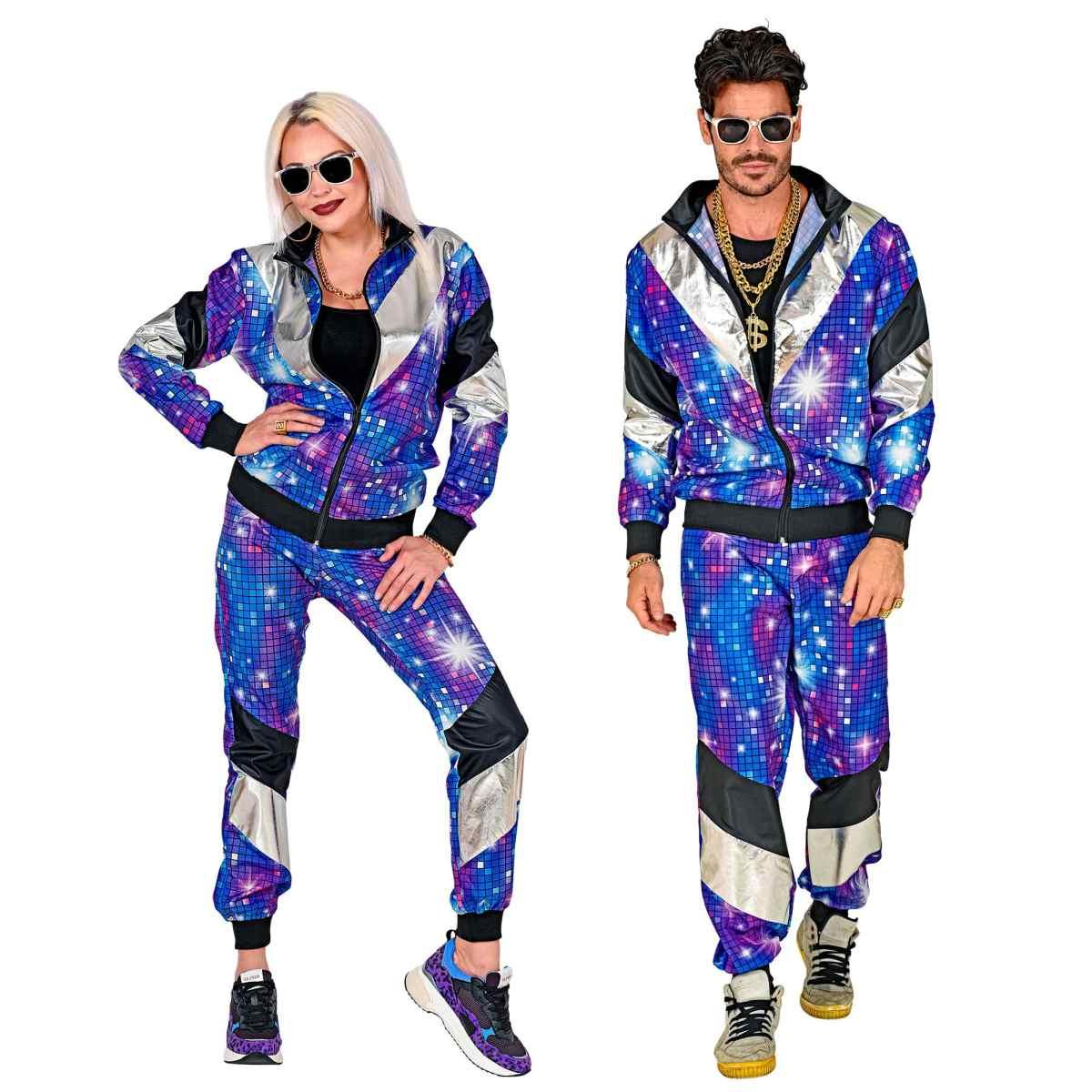 Costume tuta anni 70 80 dance blu