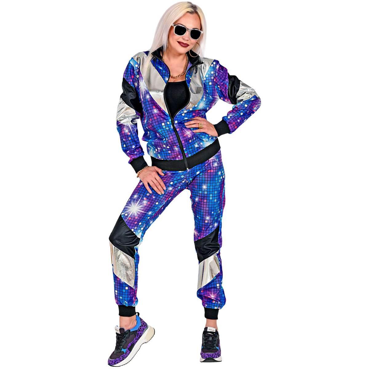 Costume tuta anni 70 80 dance blu