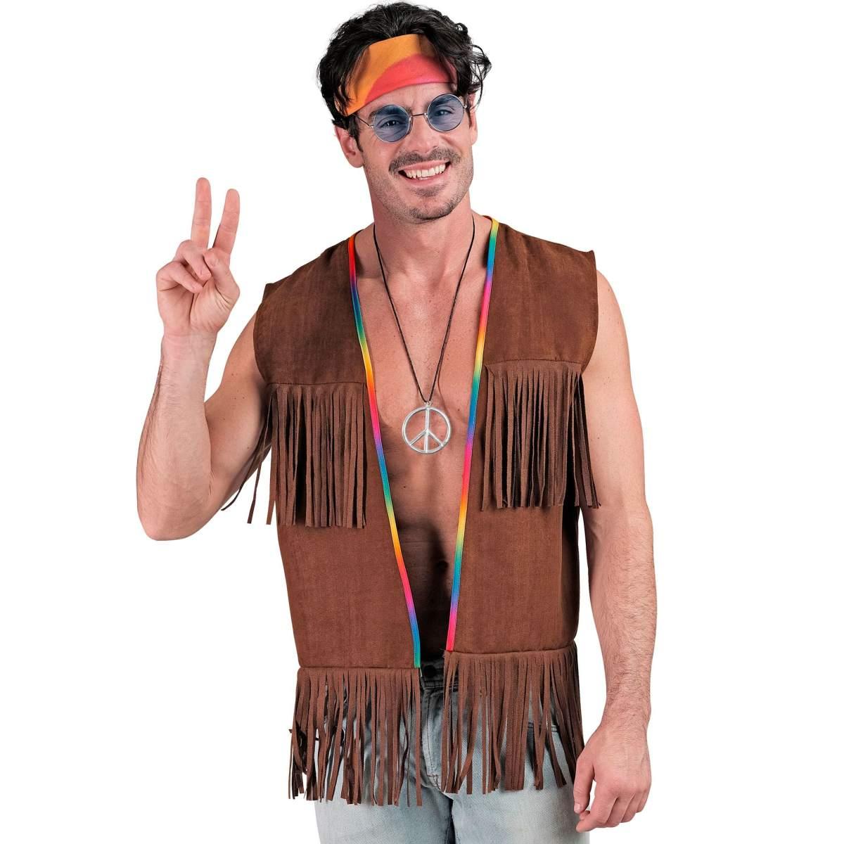 Costume gilet marrone frange