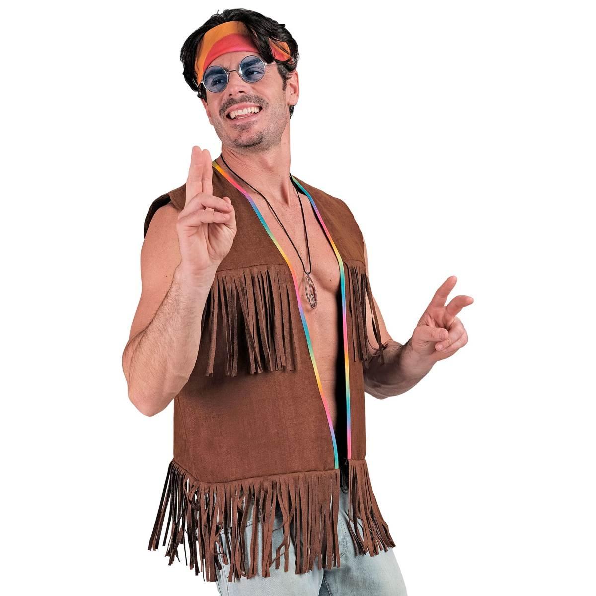 Costume gilet marrone frange