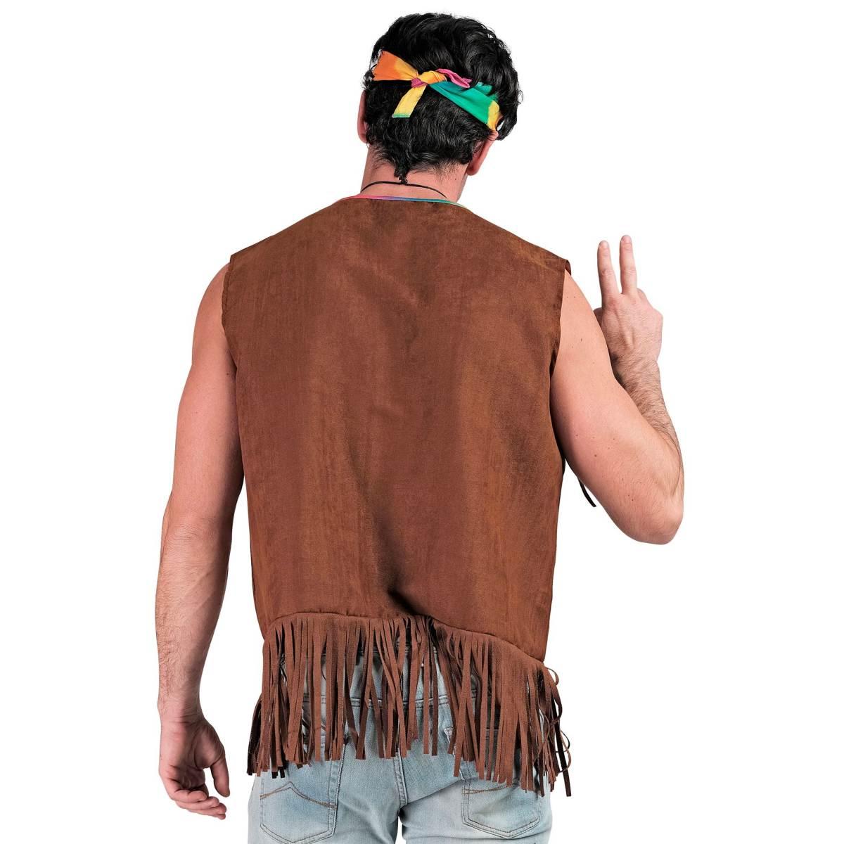 Costume gilet marrone frange