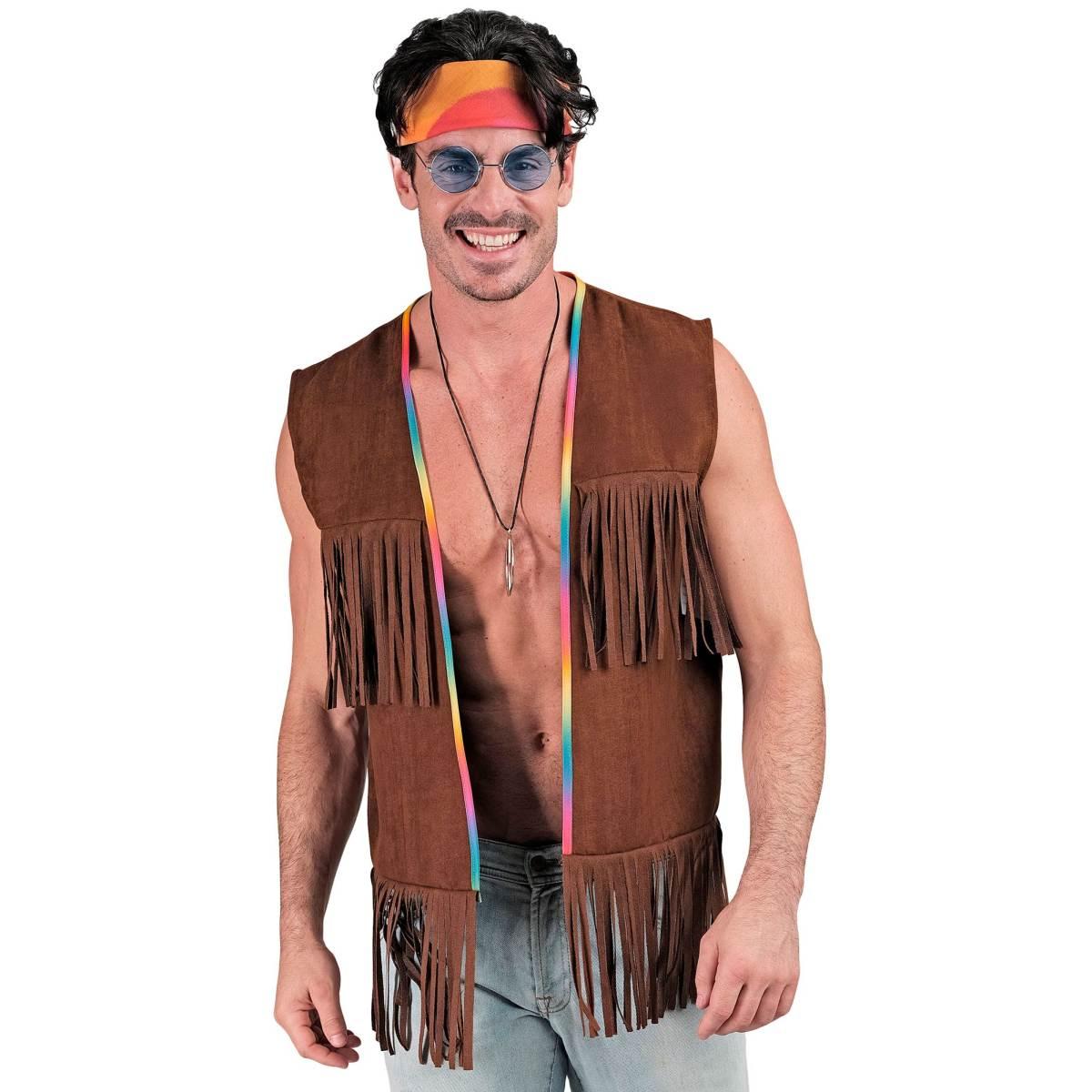 Costume gilet marrone frange