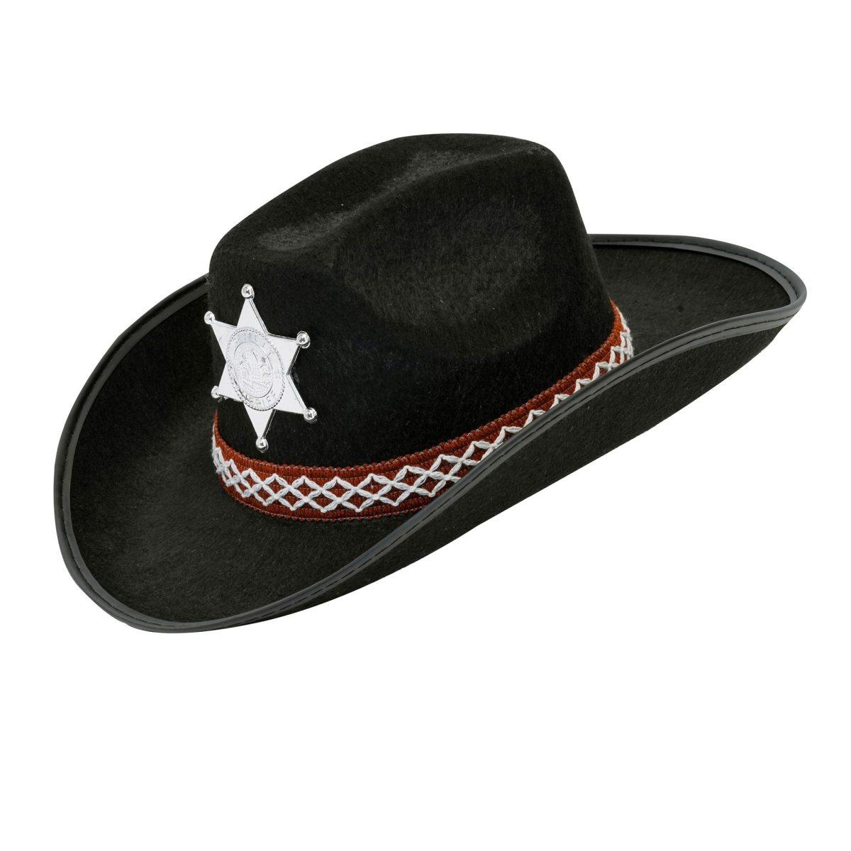 Cappello cowboy sceriffo baby nero