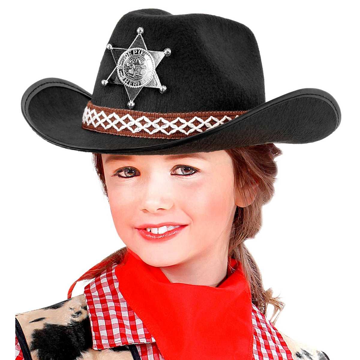 Cappello cowboy sceriffo baby nero
