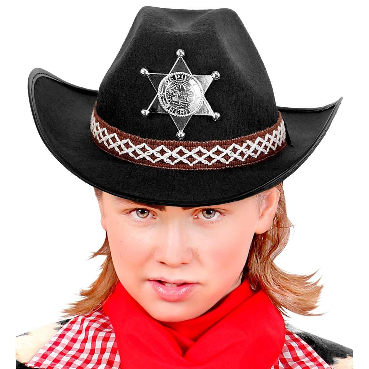 Cappello cowboy sceriffo baby nero
