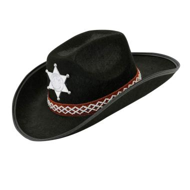 Cappello cowboy sceriffo baby nero