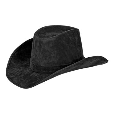 Cappello cowboy nero scamosciato