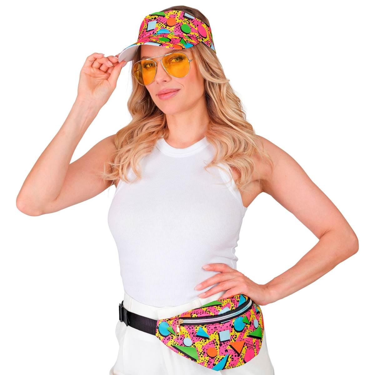 Cappello visiera moda funky marsupio multicolor anni