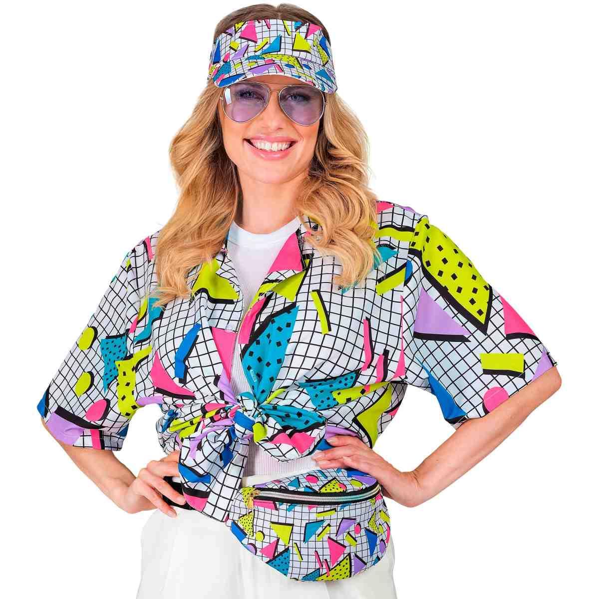 Cappello visiera moda funky visiera marsupio multicolor anni