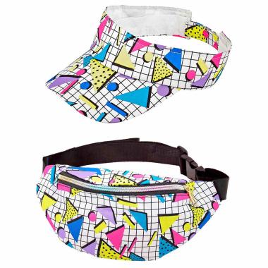 Cappello visiera moda funky visiera marsupio multicolor anni