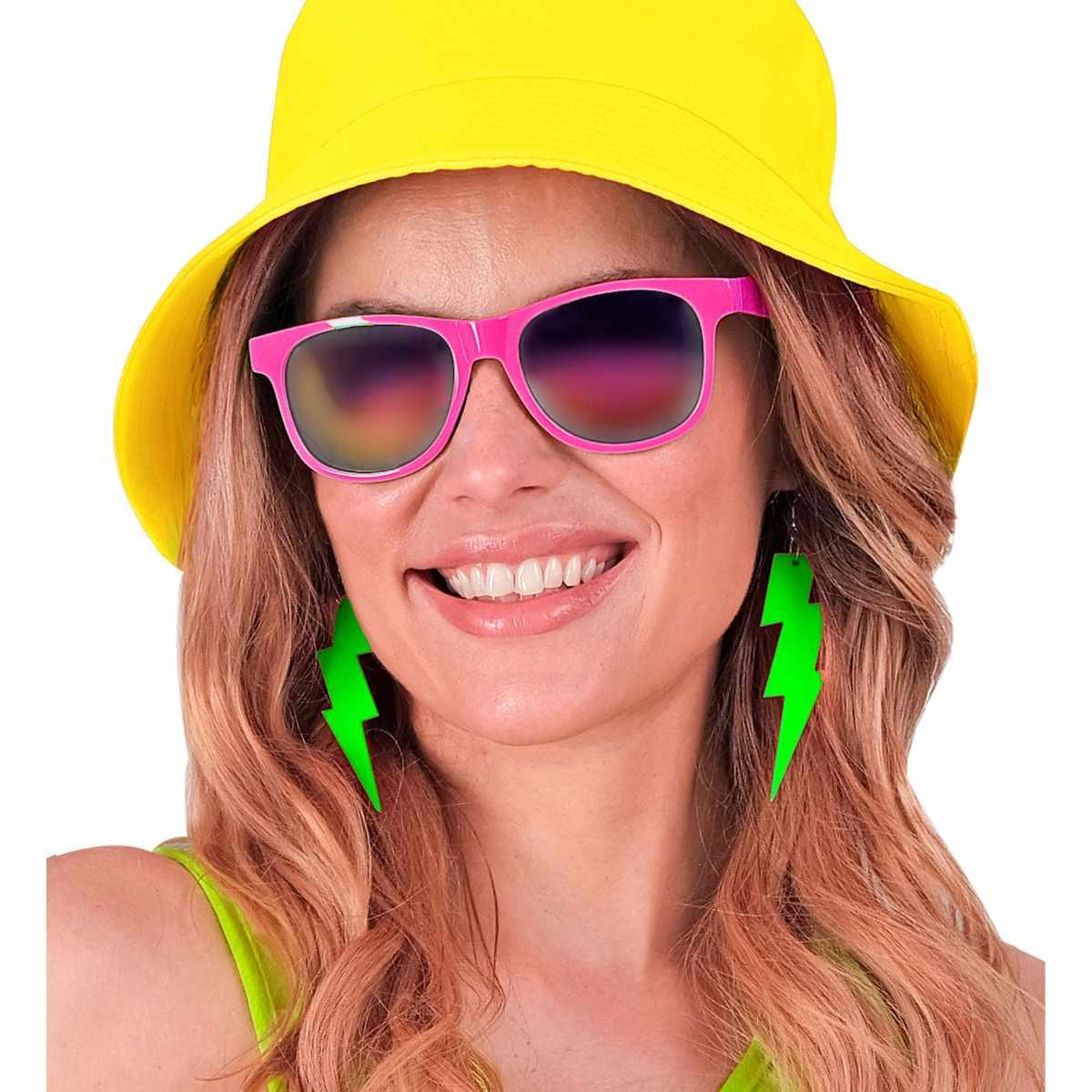 Orecchini fulmine verdi fluorescenti