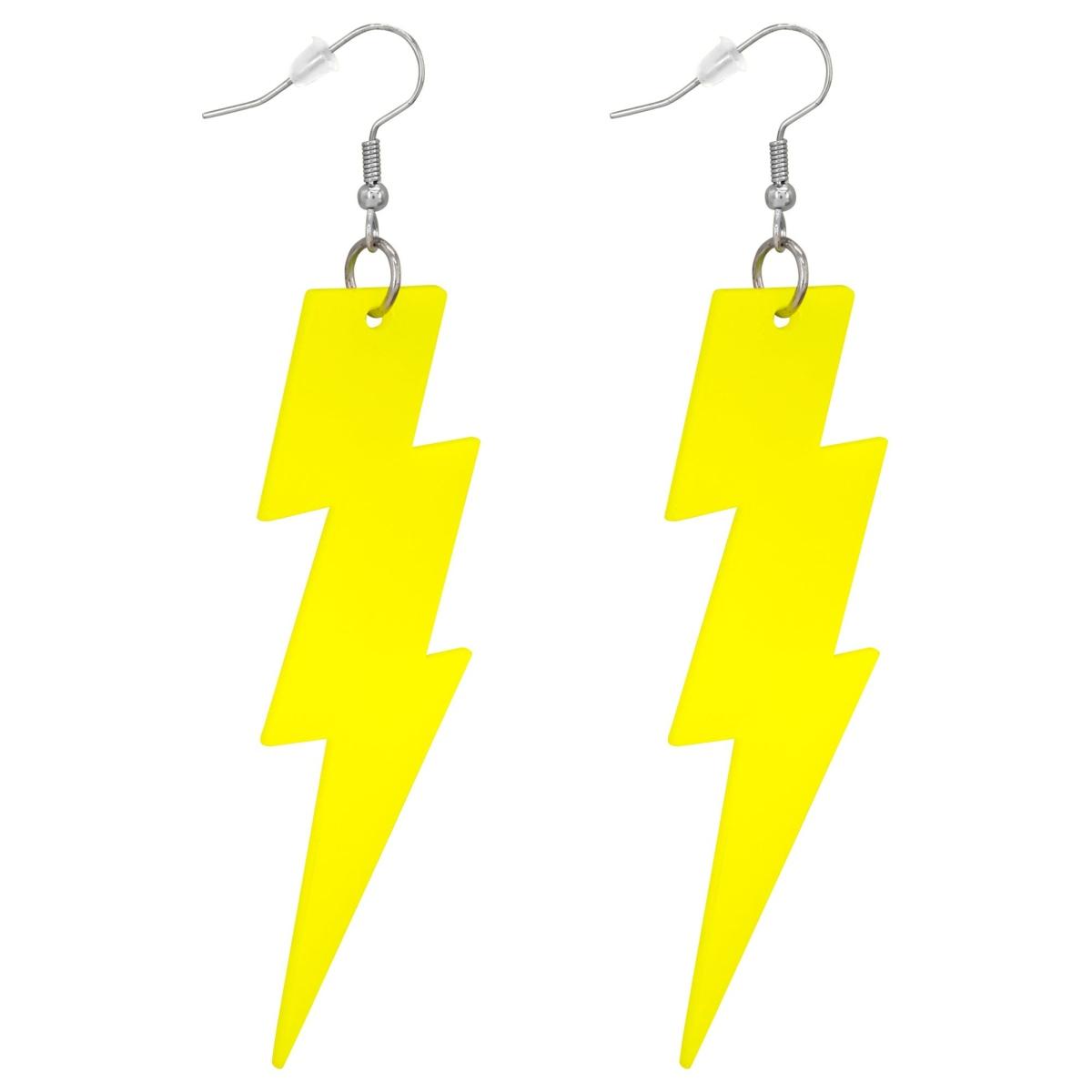 Orecchini fulmine giallo fluorescenti