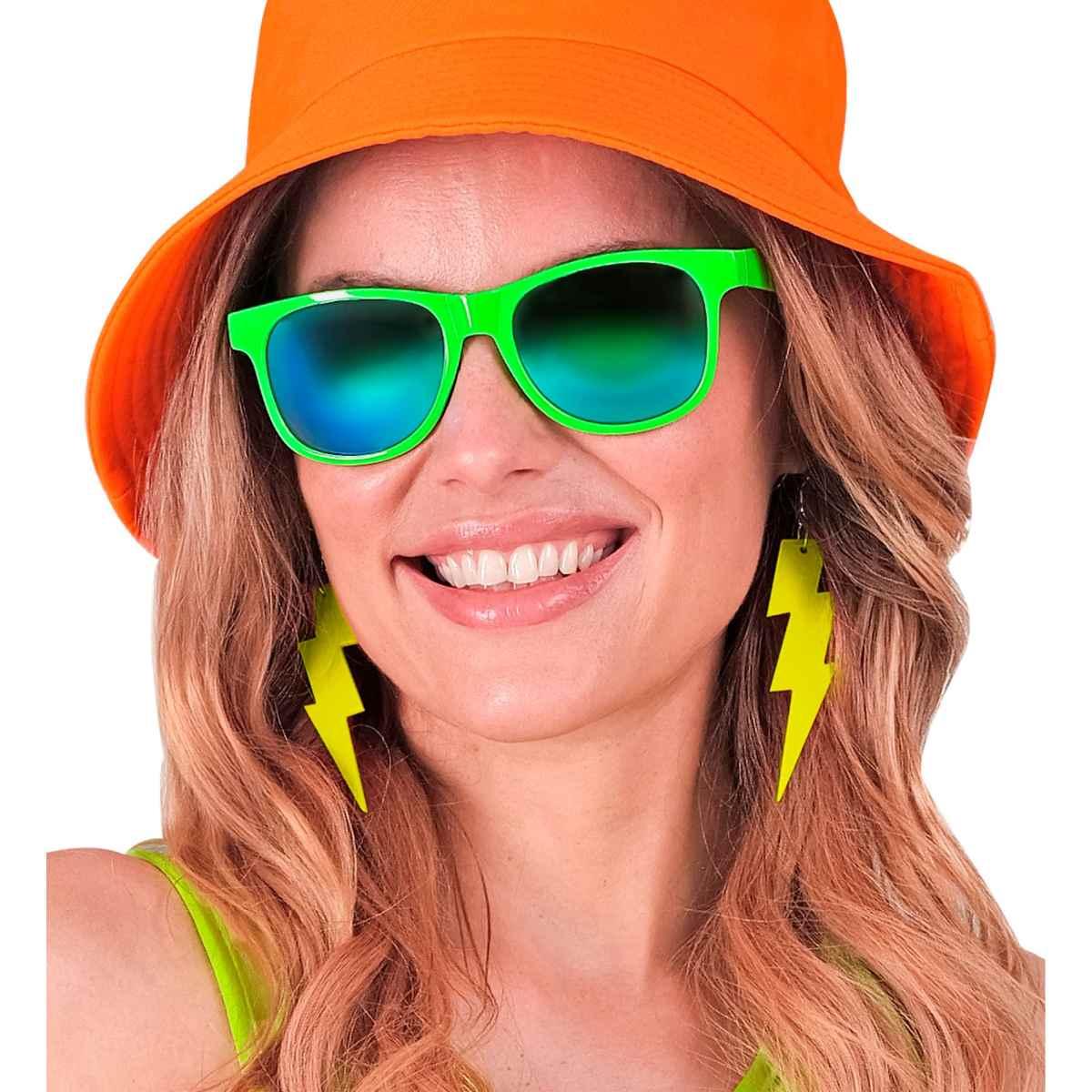 Orecchini fulmine giallo fluorescenti