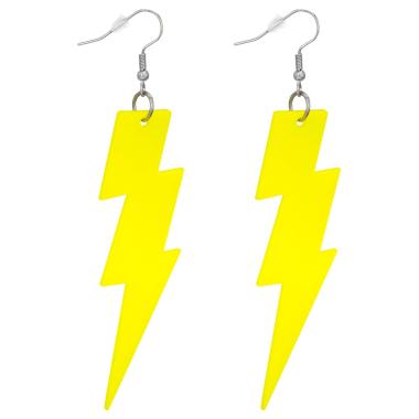 Orecchini fulmine giallo fluorescenti