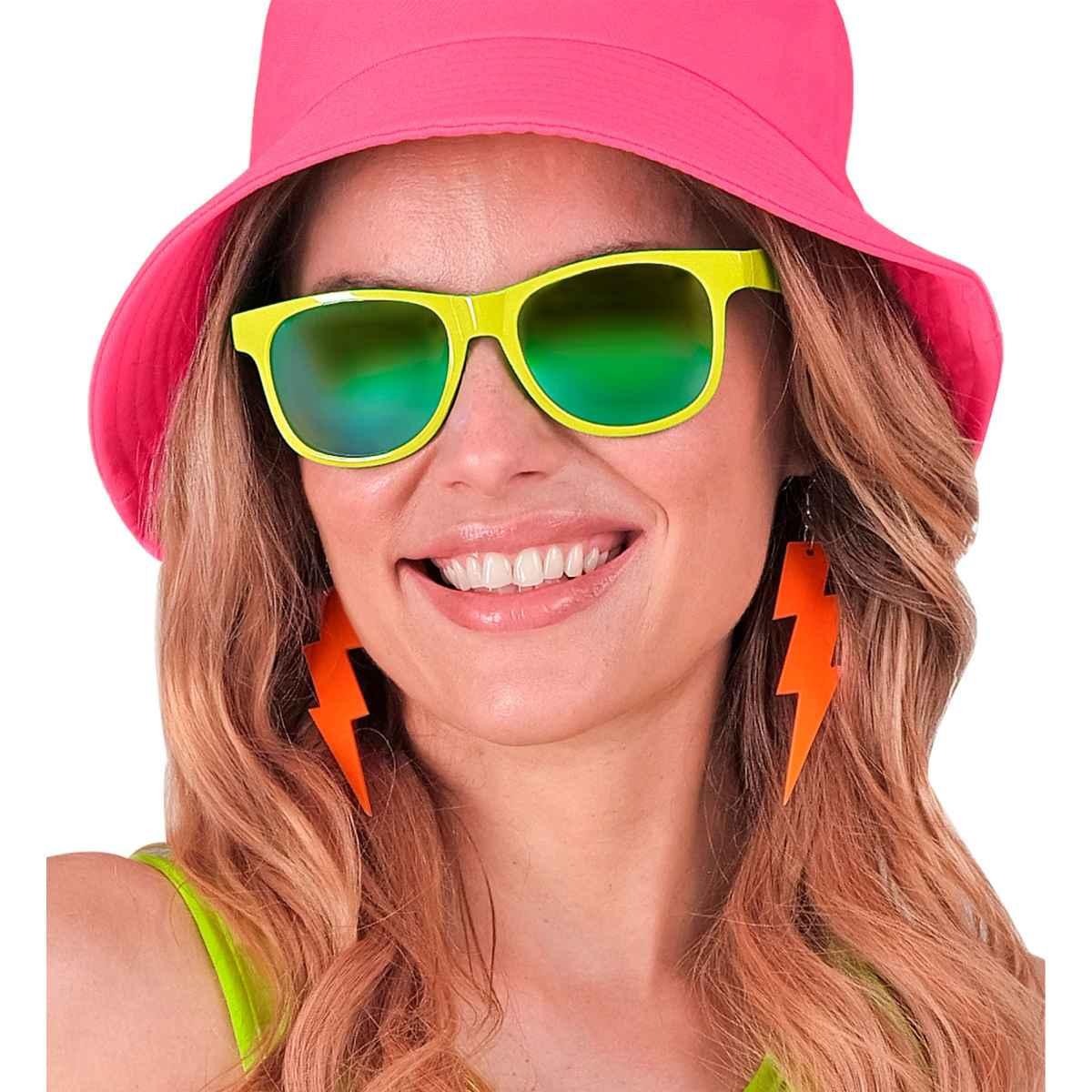 Orecchini fulmine arancione fluorescenti