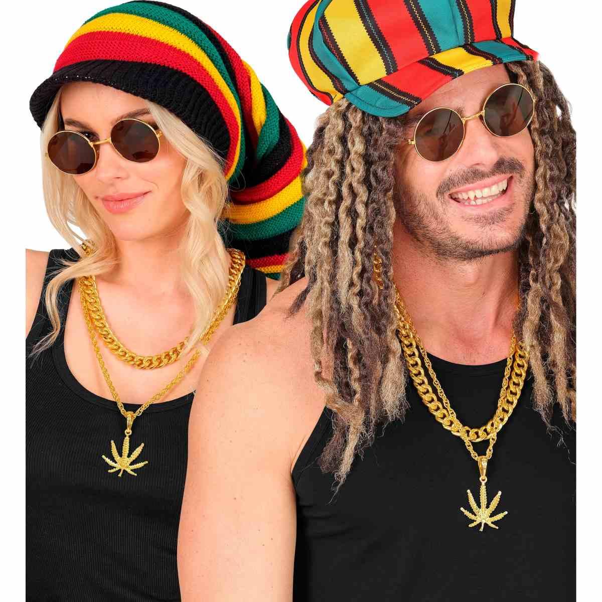Collana oro foglia ganja