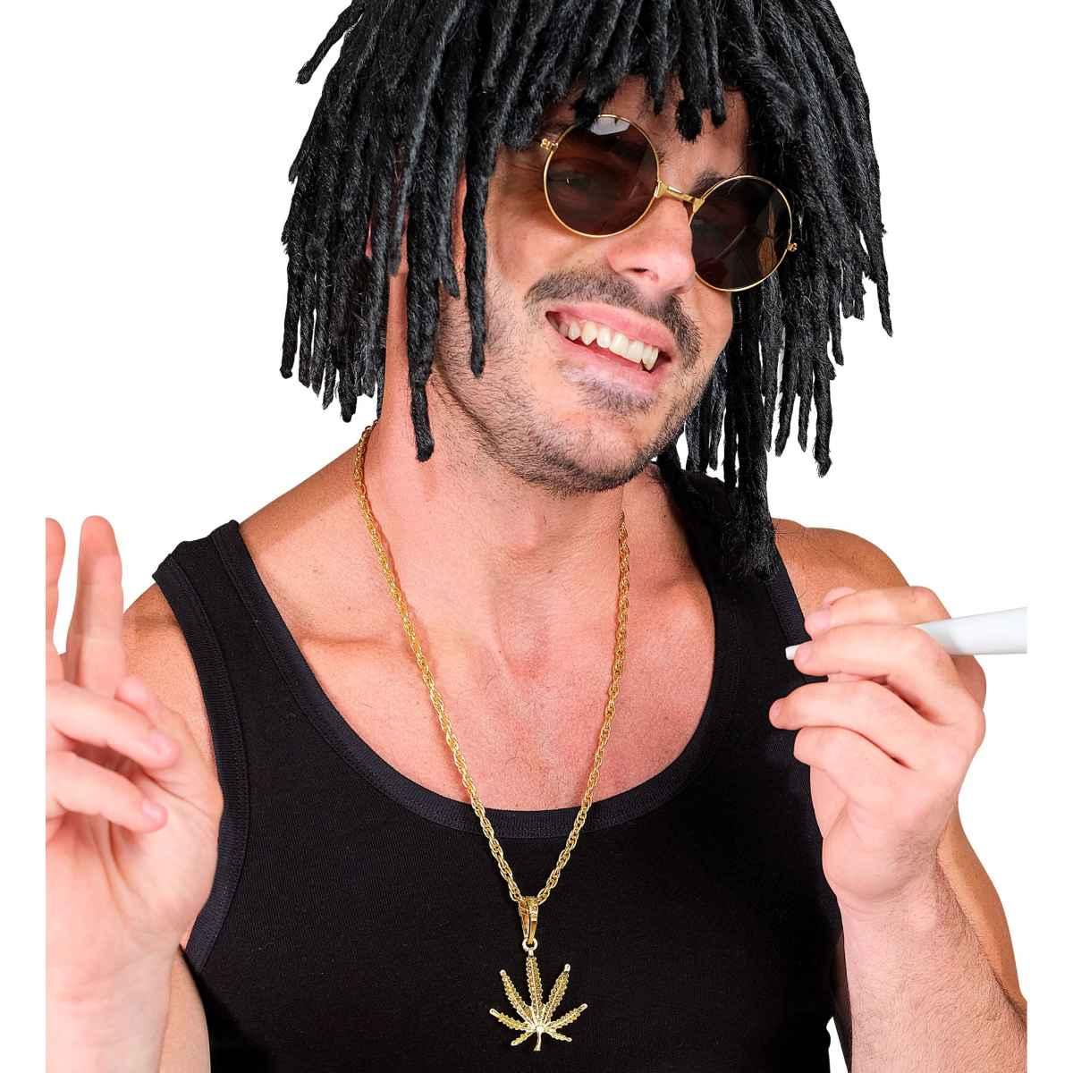 Collana oro foglia ganja