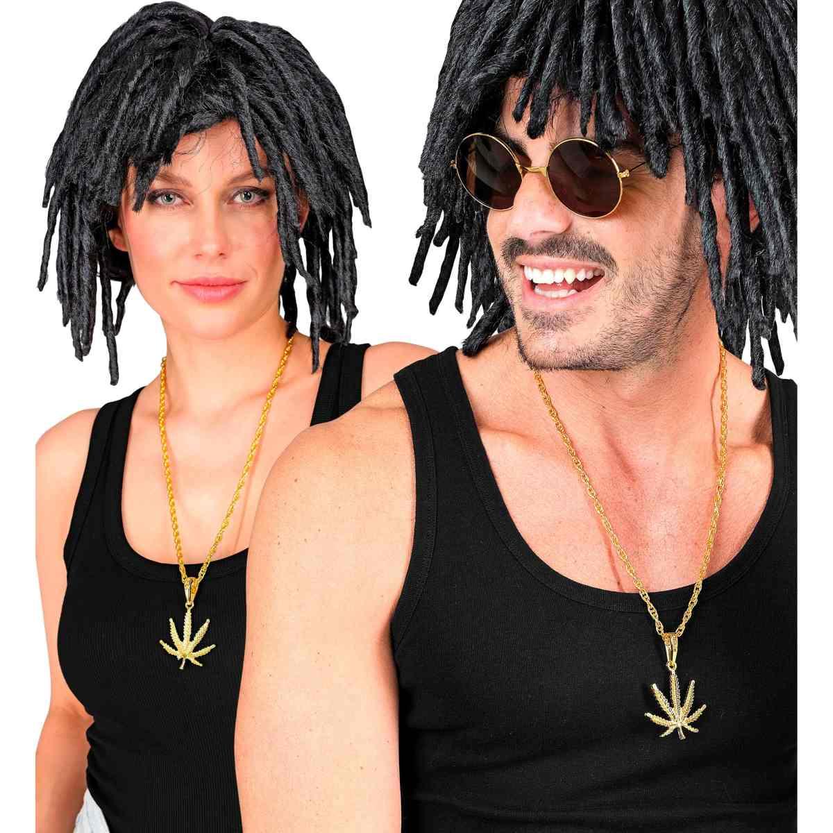 Collana oro foglia ganja
