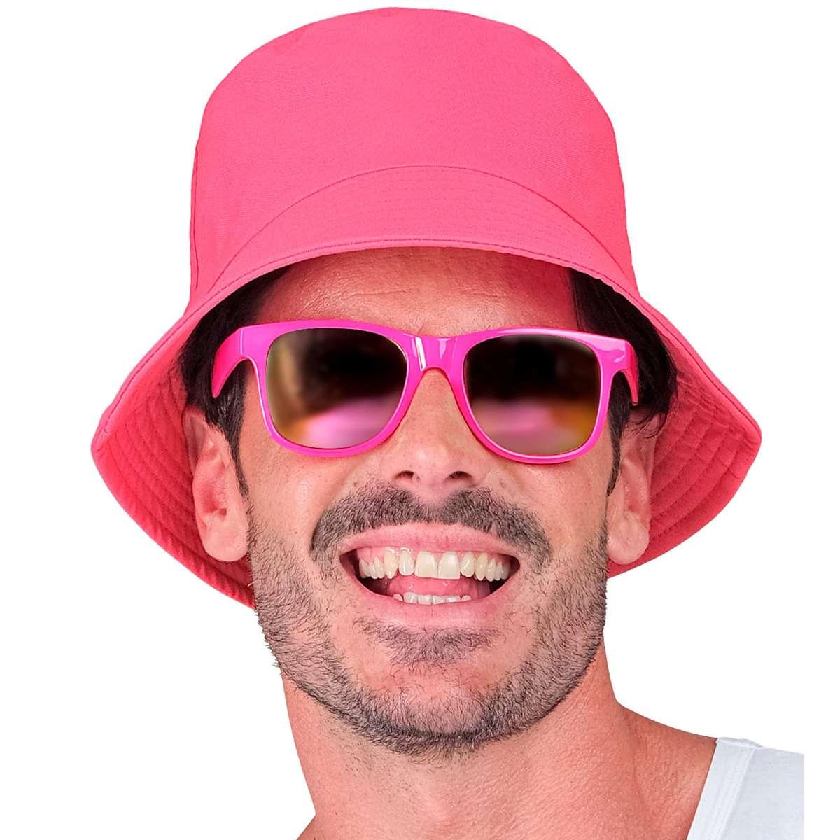 Cappello pescatore tessuto rosa fluo