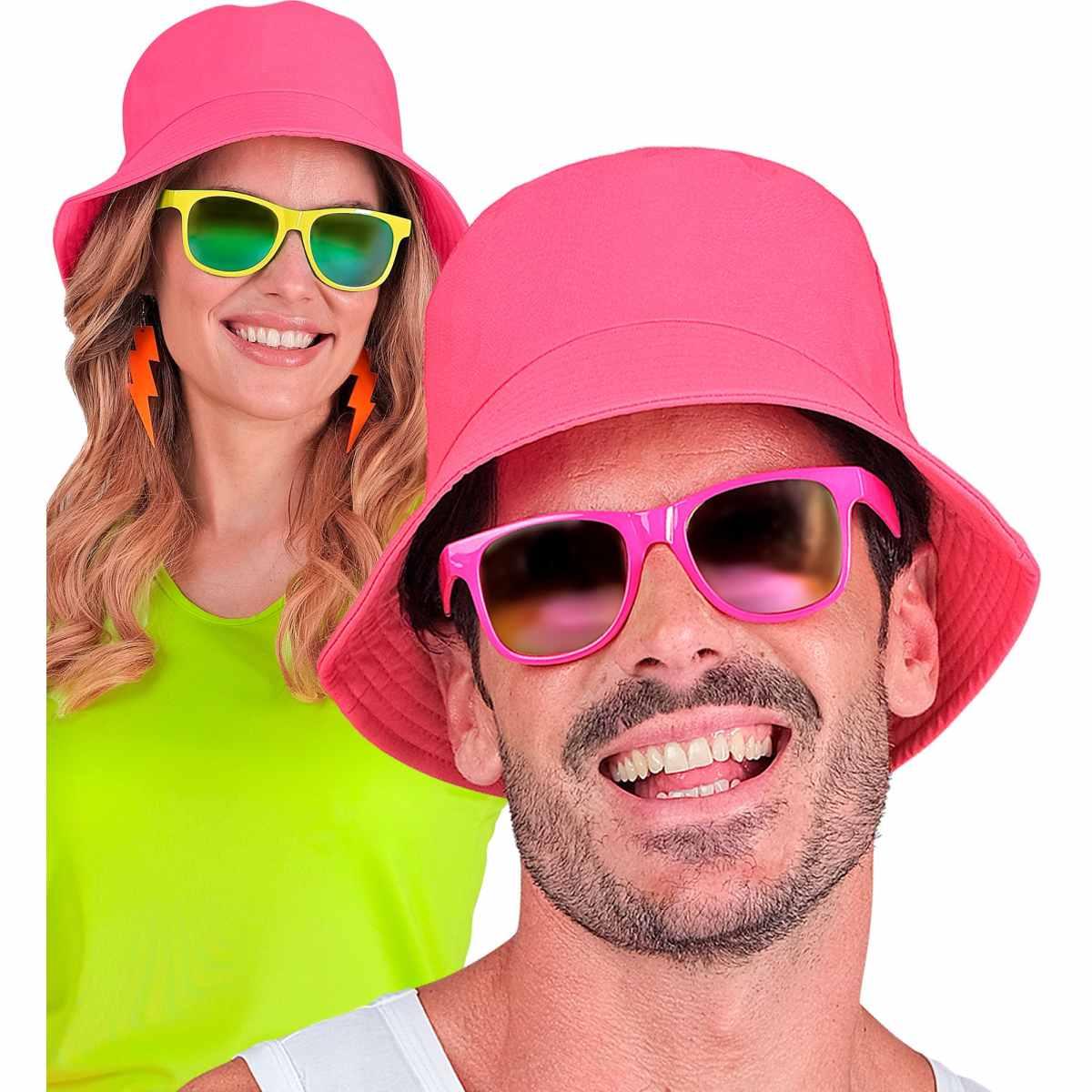 Cappello pescatore tessuto rosa fluo