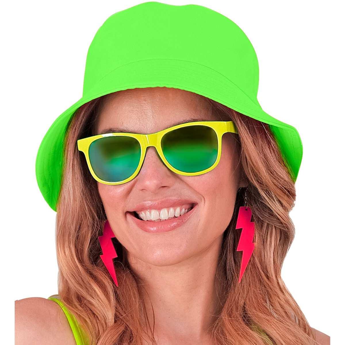 Cappello pescatore tessuto verde fluo