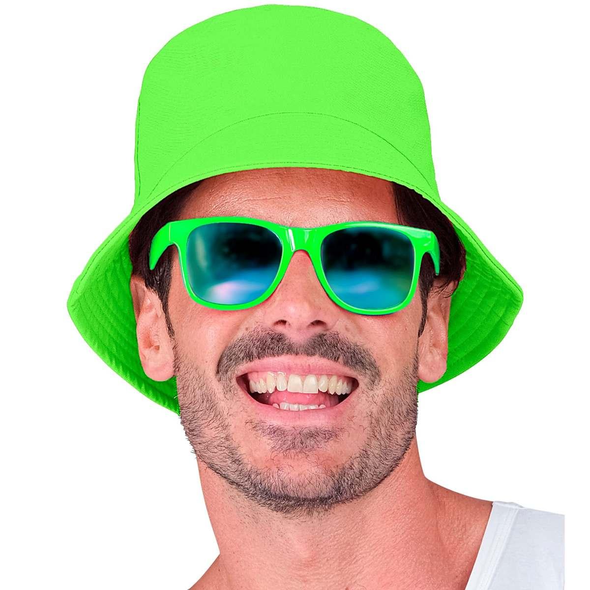 Cappello pescatore tessuto verde fluo