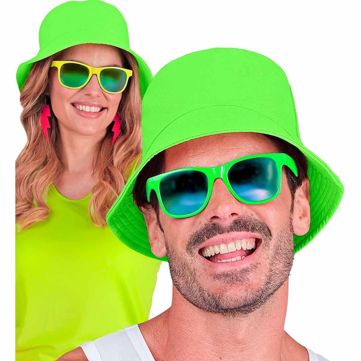 Cappello pescatore tessuto verde fluo