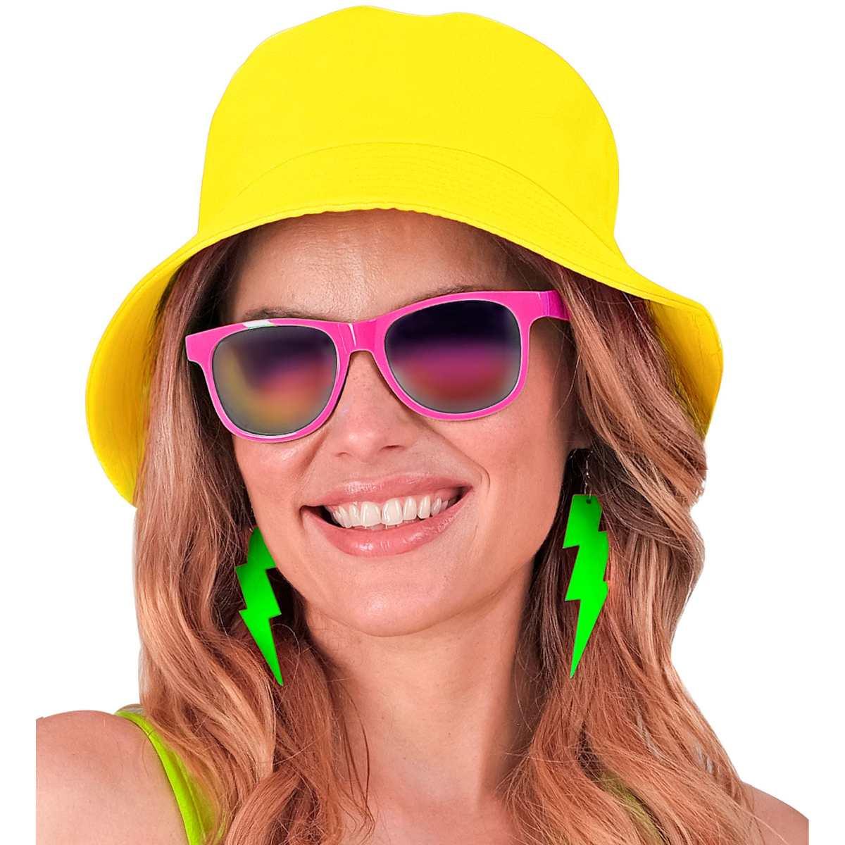 Cappello pescatore tessuto giallo fluo
