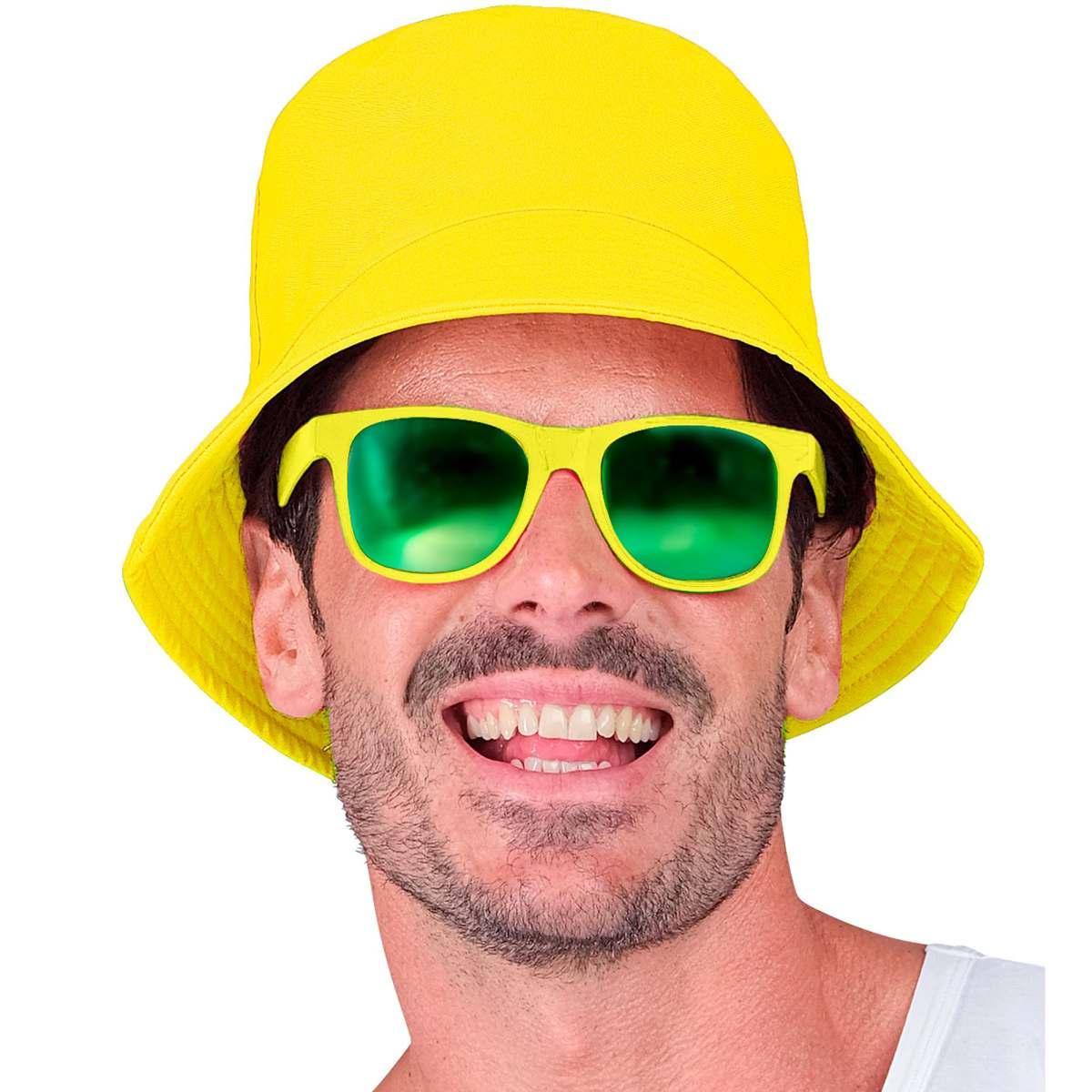 Cappello pescatore tessuto giallo fluo