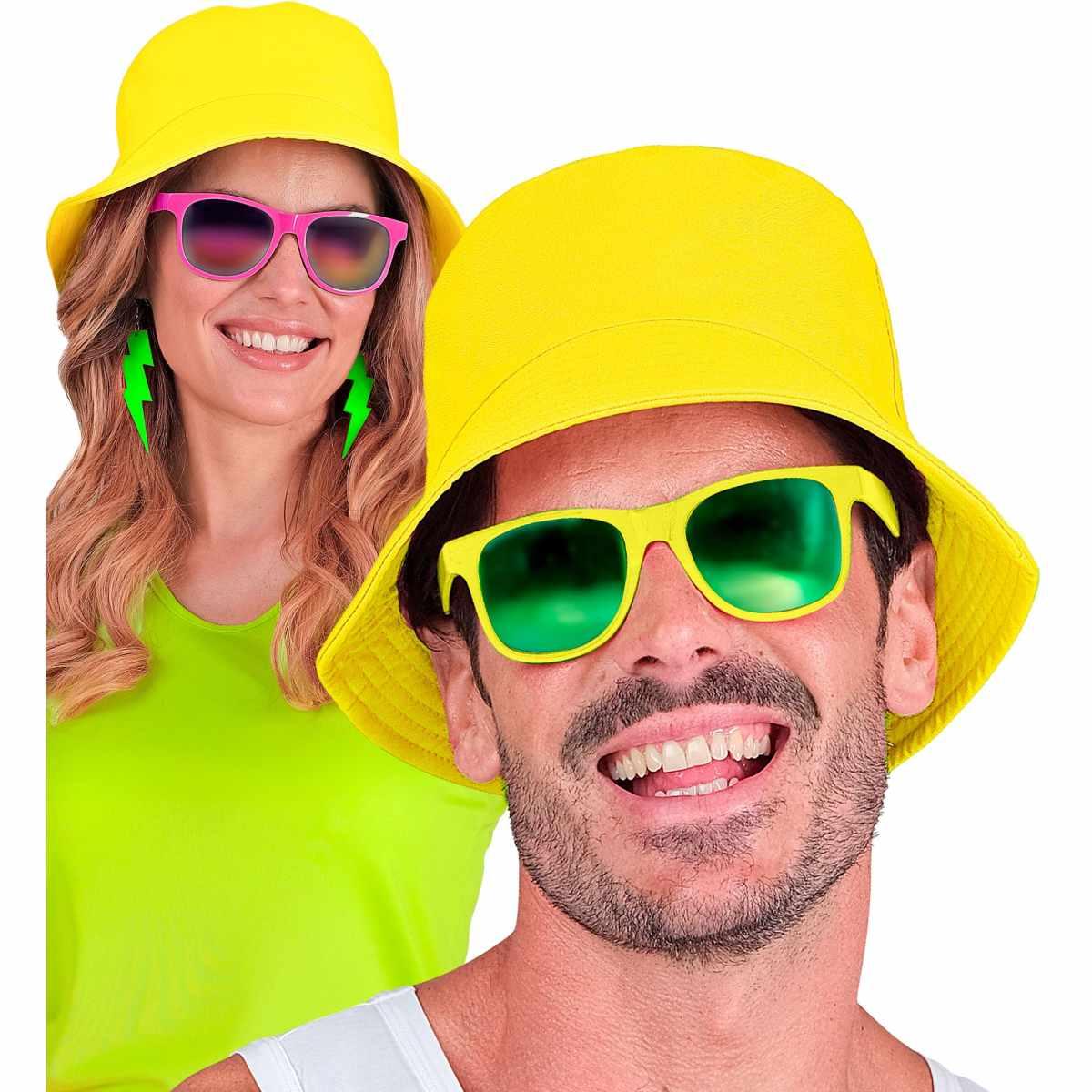 Cappello pescatore tessuto giallo fluo