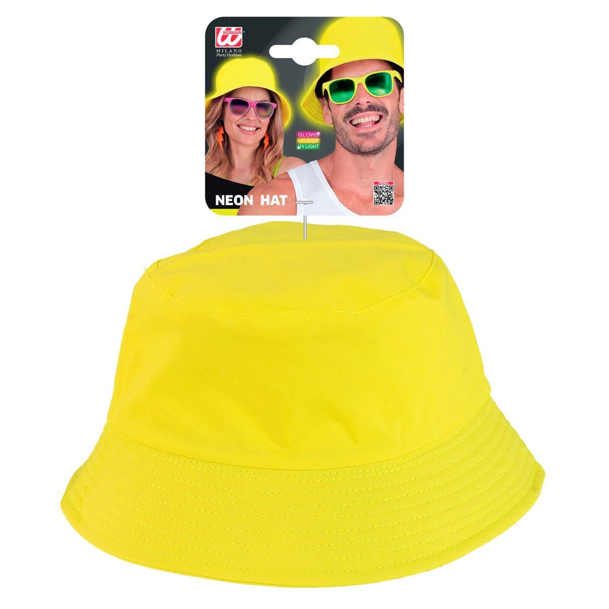 Cappello pescatore tessuto giallo fluo