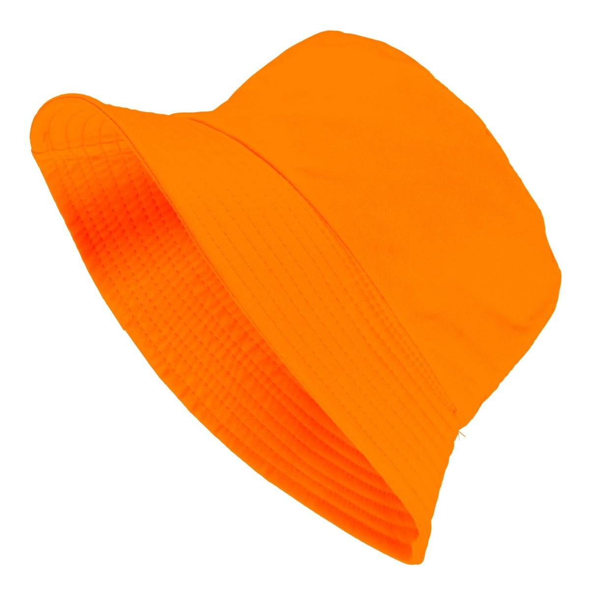 Cappello pescatore tessuto arancione fluo