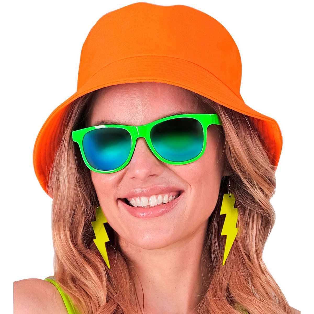 Cappello pescatore tessuto arancione fluo