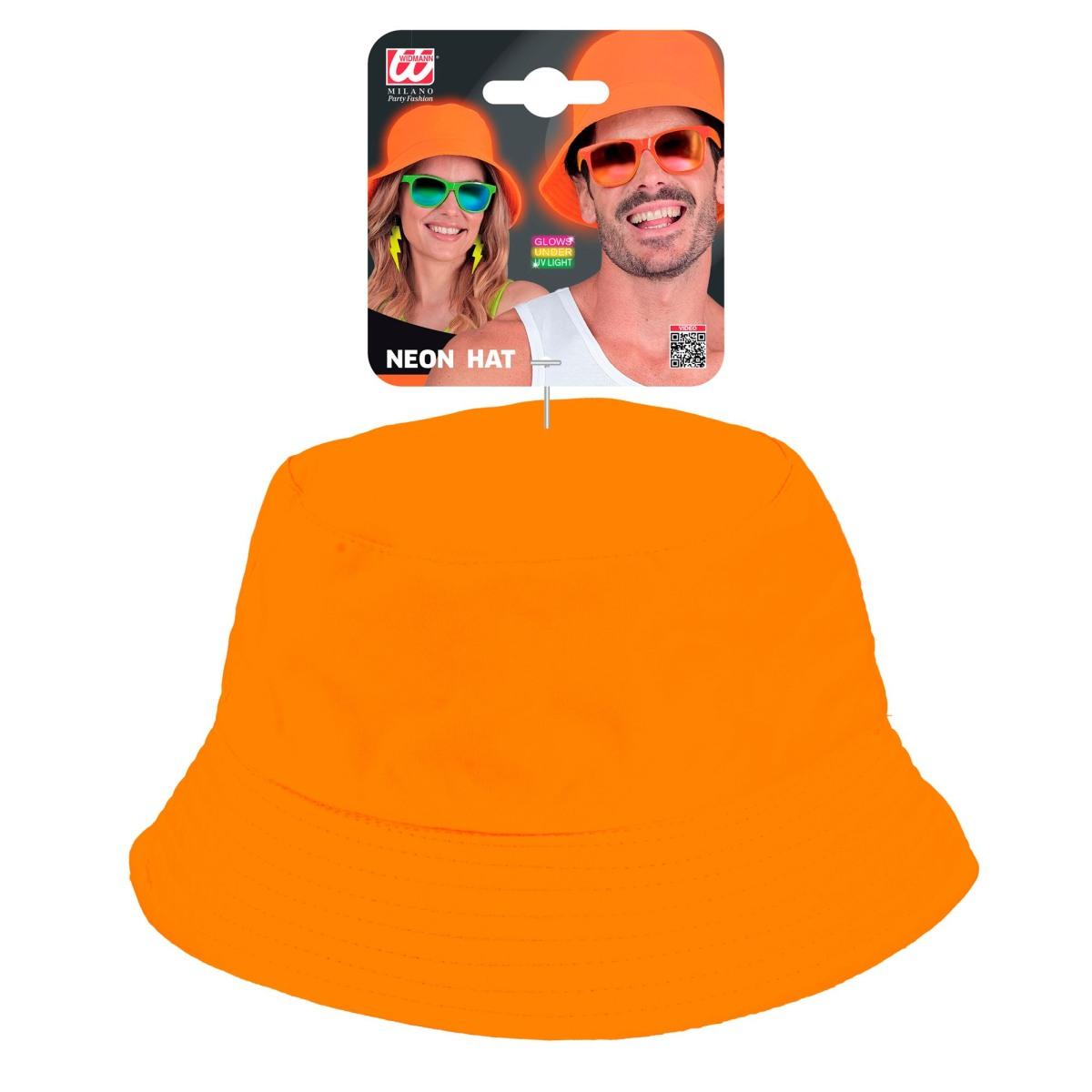Cappello pescatore tessuto arancione fluo