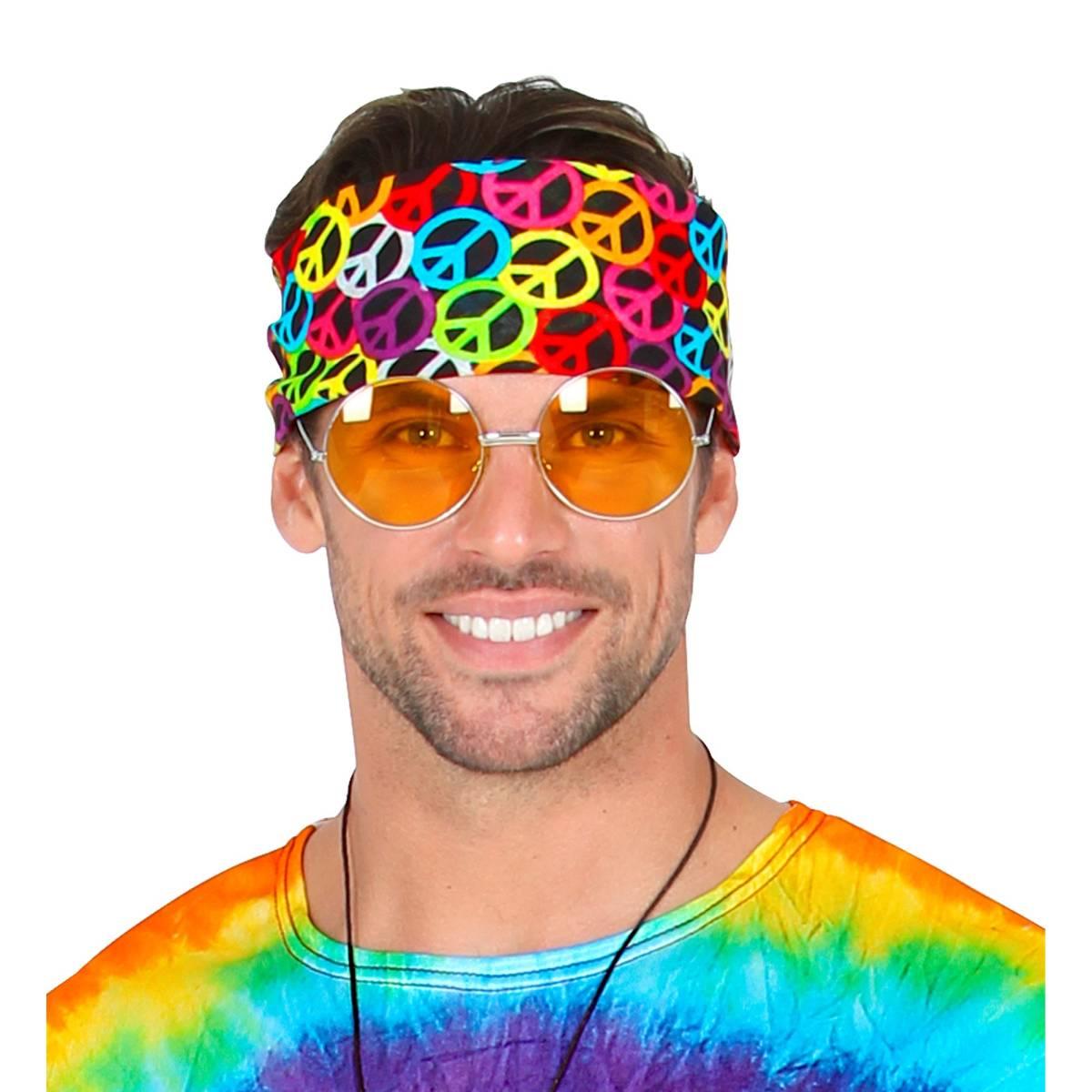 Bandana tessuto simboli pace multicolor