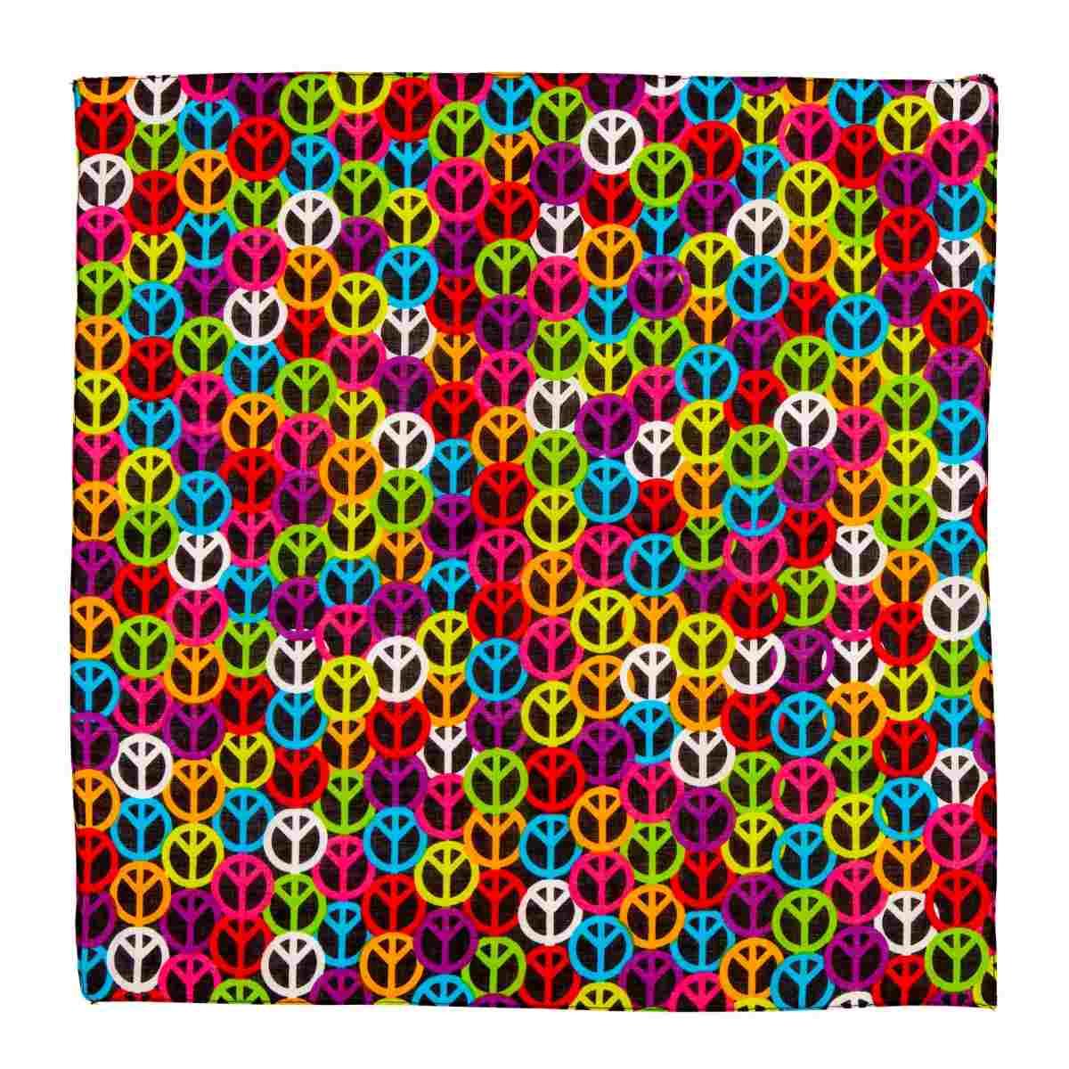 Bandana tessuto simboli pace multicolor