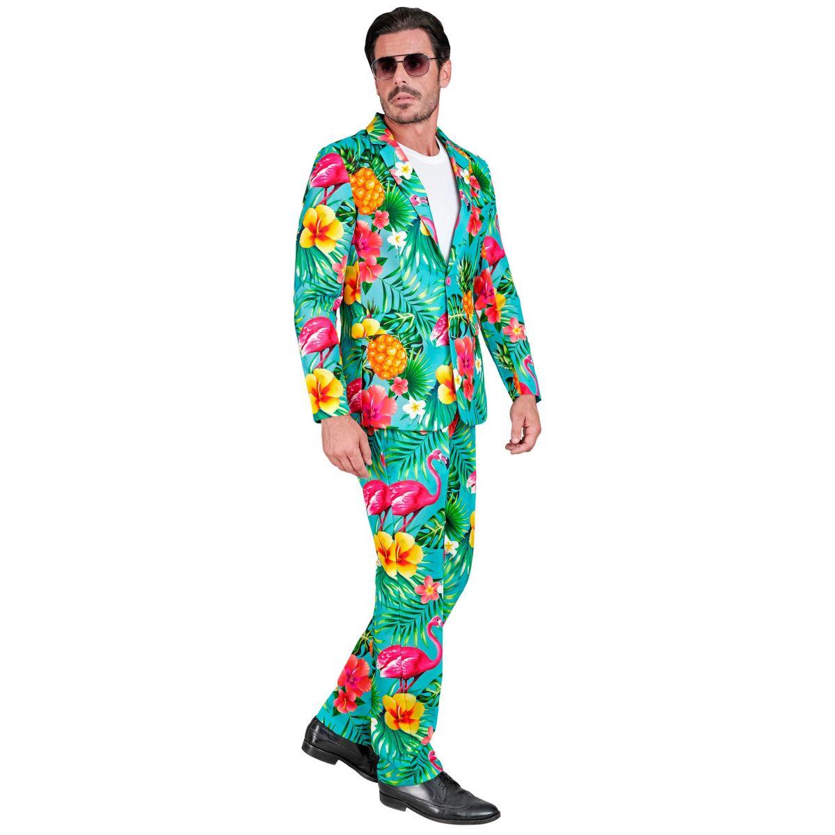Costume completo summer party hawaii azzurro