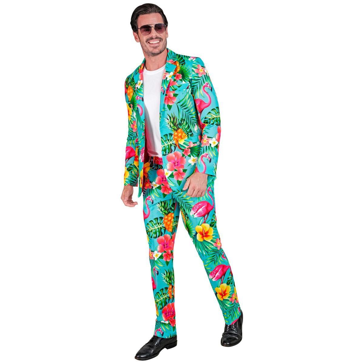 Costume completo summer party hawaii azzurro