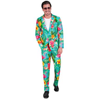Costume completo summer party hawaii azzurro