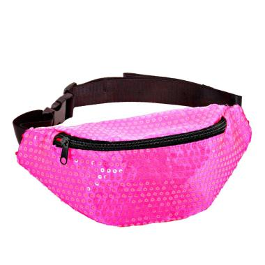 Borsa marsupio paillettes rosa fluo