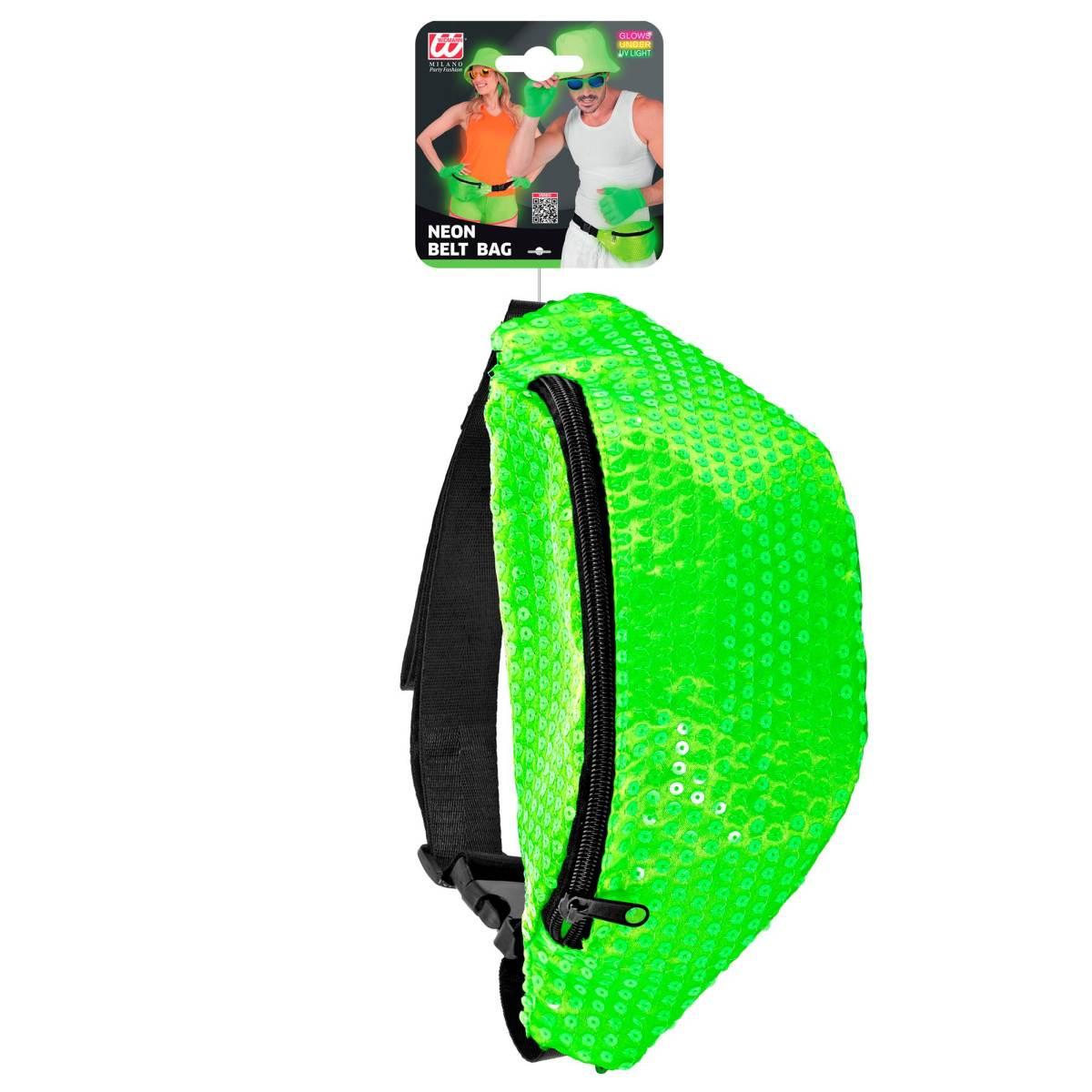 Borsa marsupio paillettes verde fluo