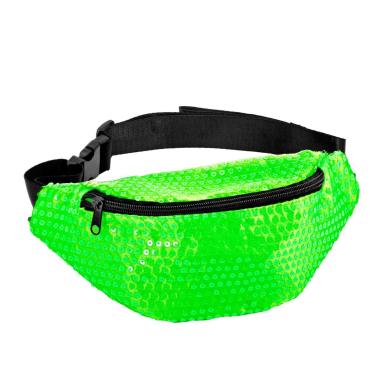 Borsa marsupio paillettes verde fluo