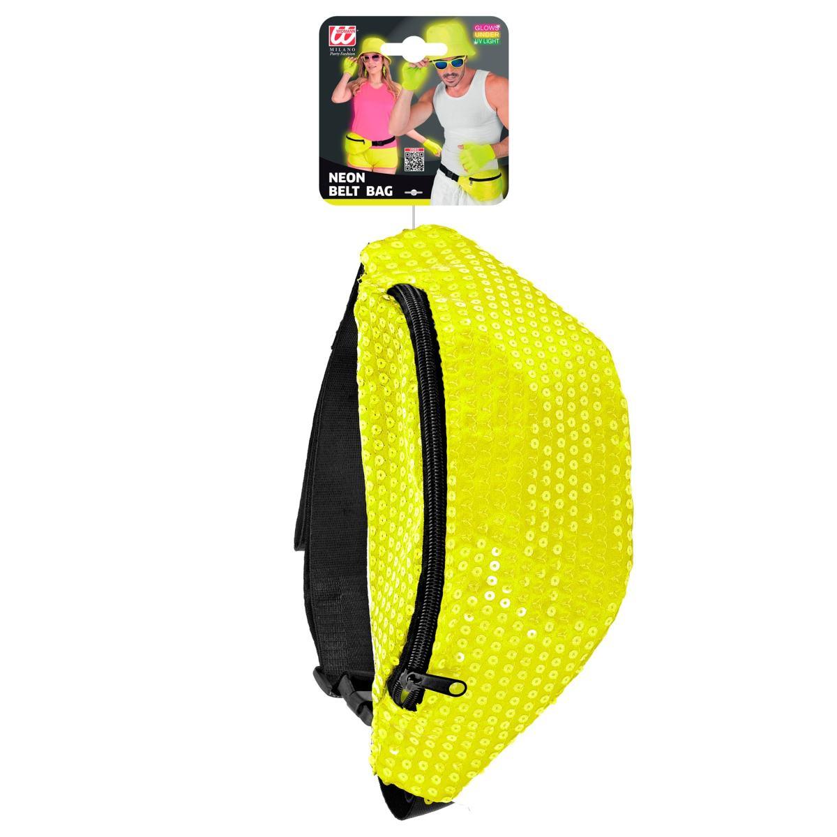 Borsa marsupio paillettes giallo fluo