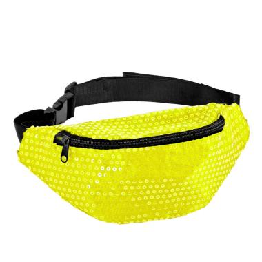 Borsa marsupio paillettes giallo fluo