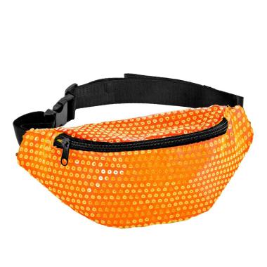 Borsa marsupio paillettes arancione fluo