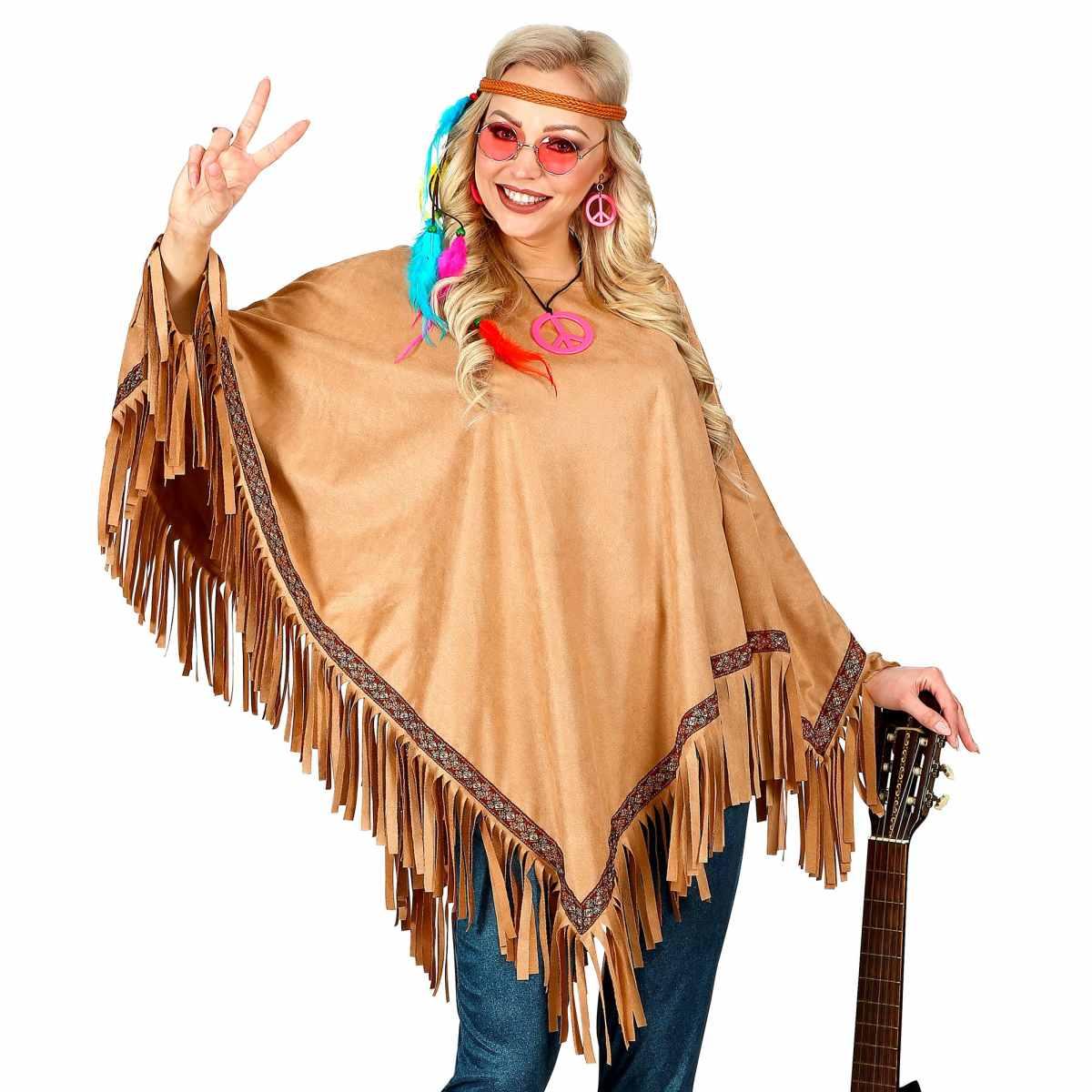 Poncho scamosciato