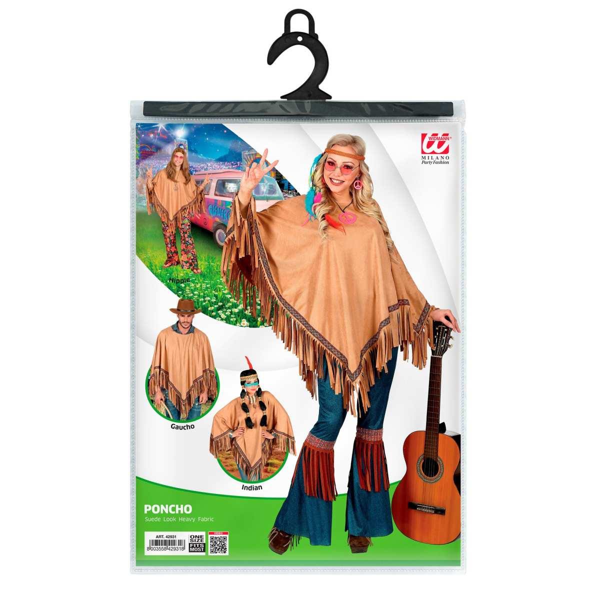 Poncho scamosciato
